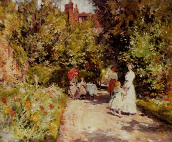William Christian Symons : High Tea In The Walled Garden